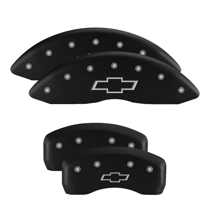 Mgp 4-Piston Caliper Covers For Front And Rear Axles – Engraved Design With Black/Dart Stripe Finish And Silver Accent 1