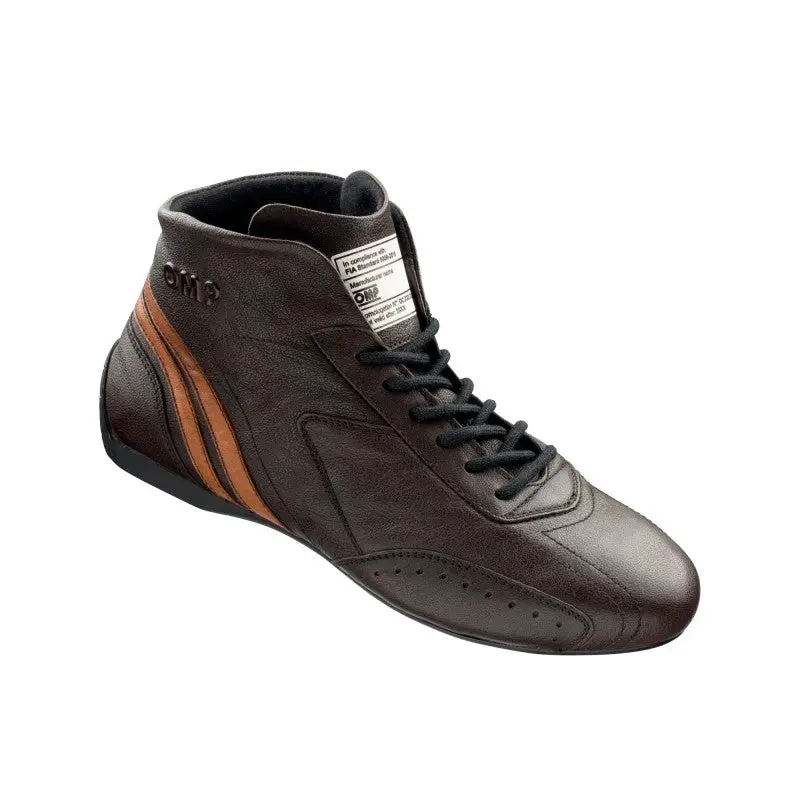 Omp Carrera Low Racing Boots – Dark Brown, Size 40, Fia 8856-2018 Certified 1