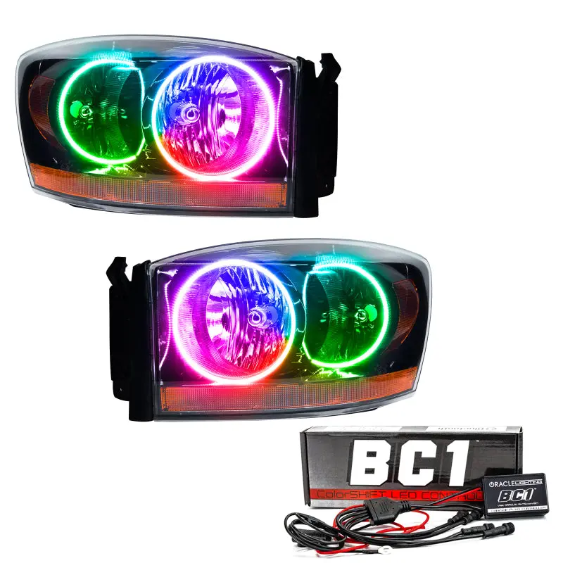 Oracle Colorshift Led Headlight Kit For 2006 Dodge Ram – Black Housing With Bc1 Controller 1