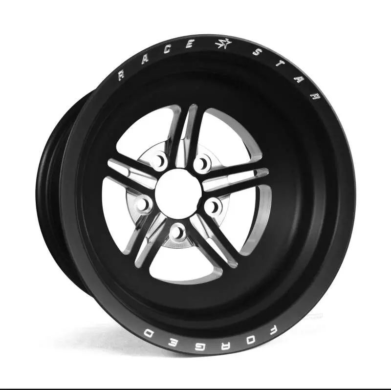 Race Star 63 Pro Forged 15X12-Inch Drag Racing Wheel – 5X5.00 Backspacing, 6.00 Backset, Black Anodized/Machined Finish 1