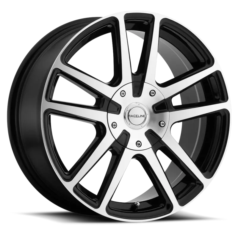 Raceline Encore 16X7 Inch Black & Machined Alloy Wheel – 5X112/5X120 Bolt Pattern, 40Mm Offset, 74.1Mm Hub Bore 1