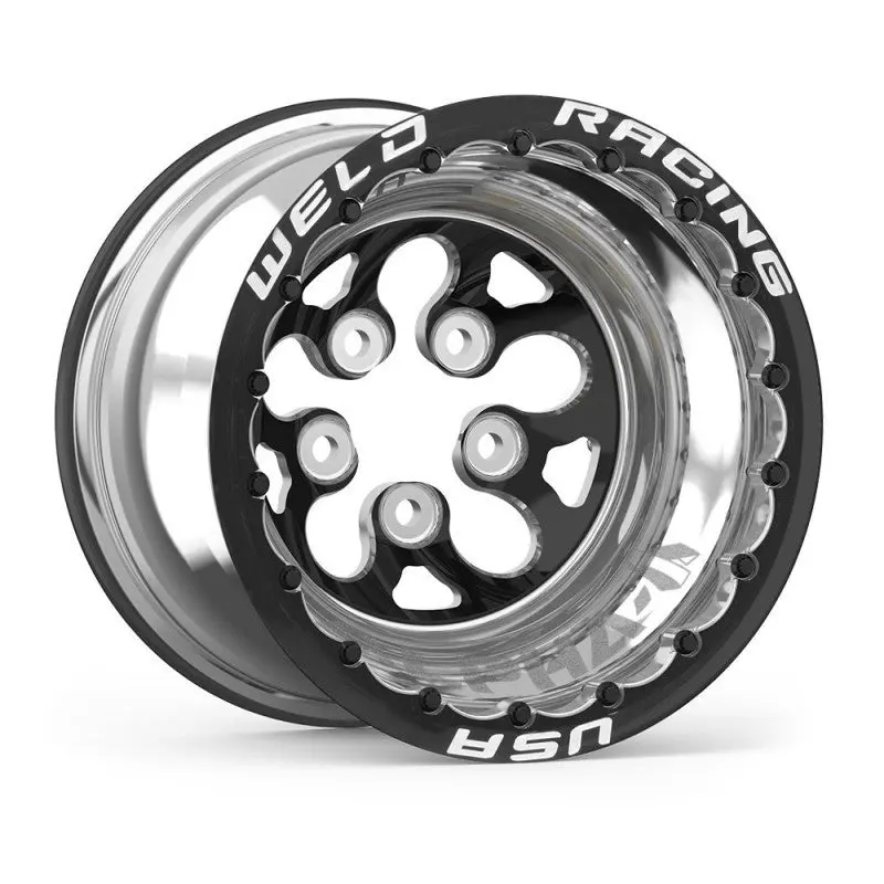 Weld Alpha-1 Black Double Beadlock Wheel – 15X14", 5X4.75" Bolt Pattern, 5" Backspace, Matte Black Finish 1
