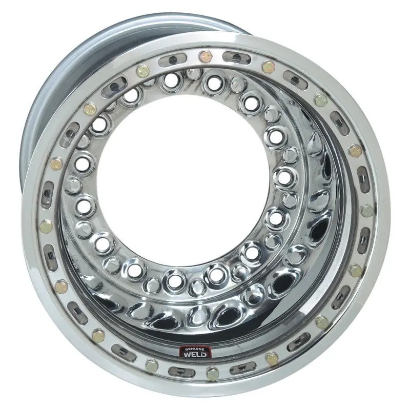 Weld Wide-5 Xl Beadlock Wheel Assembly: 15X14", 5X10.25", 6" Backspace, Polished Finish 1