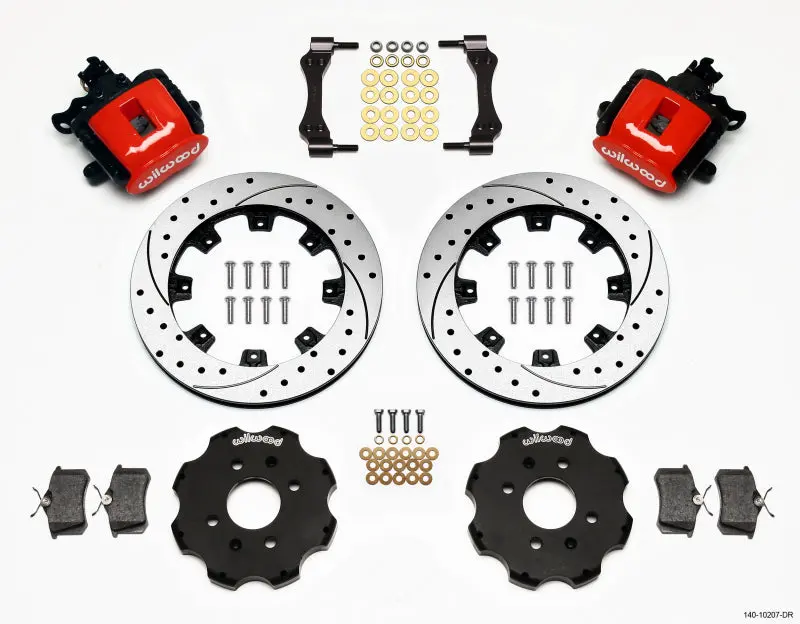 Wilwood Combination Parking Brake Rear Disc Kit – 12.19-Inch Drilled Rotor, Red Finish, 2.39-Inch Hub Offset 1